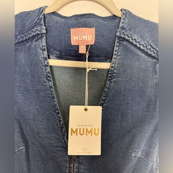 NWT Show Me Your Mumu Heartland Jumpsuit Braided True Blue - Picture 13 of 13